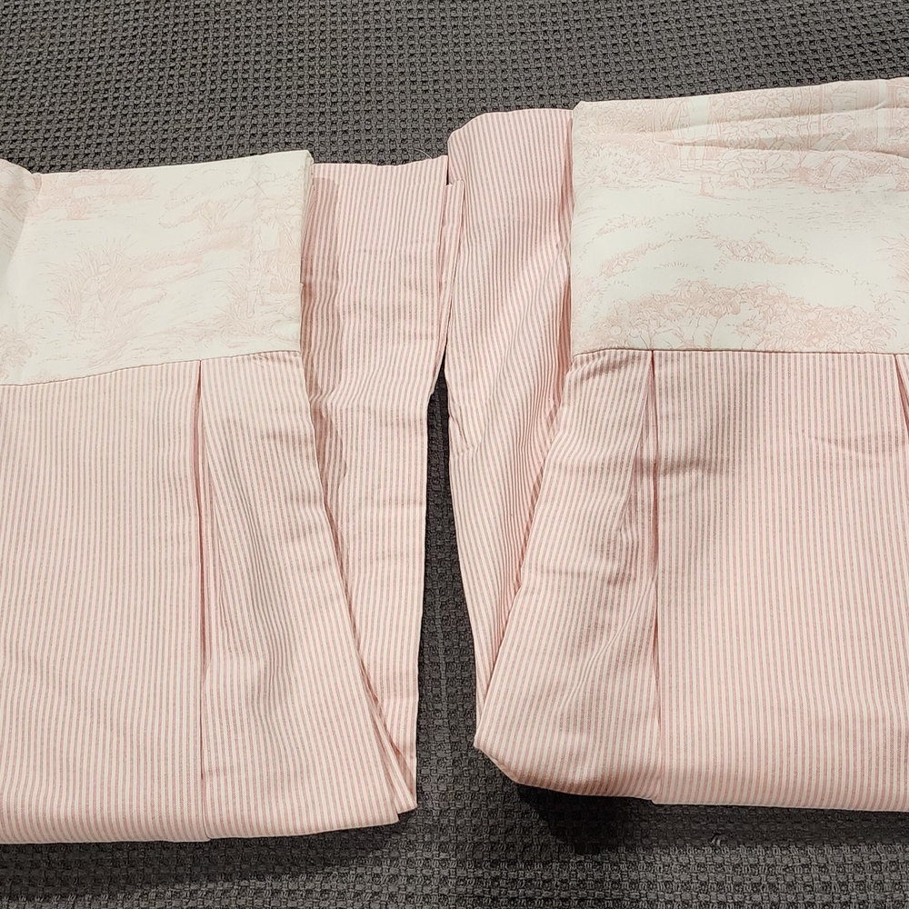 Chic Pink and Cream Curtain Panels